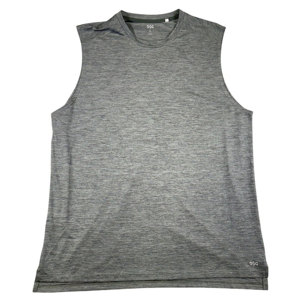 DSG Mens Sleeveless Training Muscle Tee Heather Grey‎ Space Dye Size Large